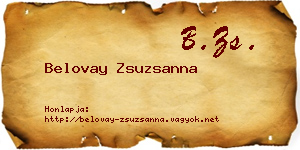 Belovay Zsuzsanna névjegykártya